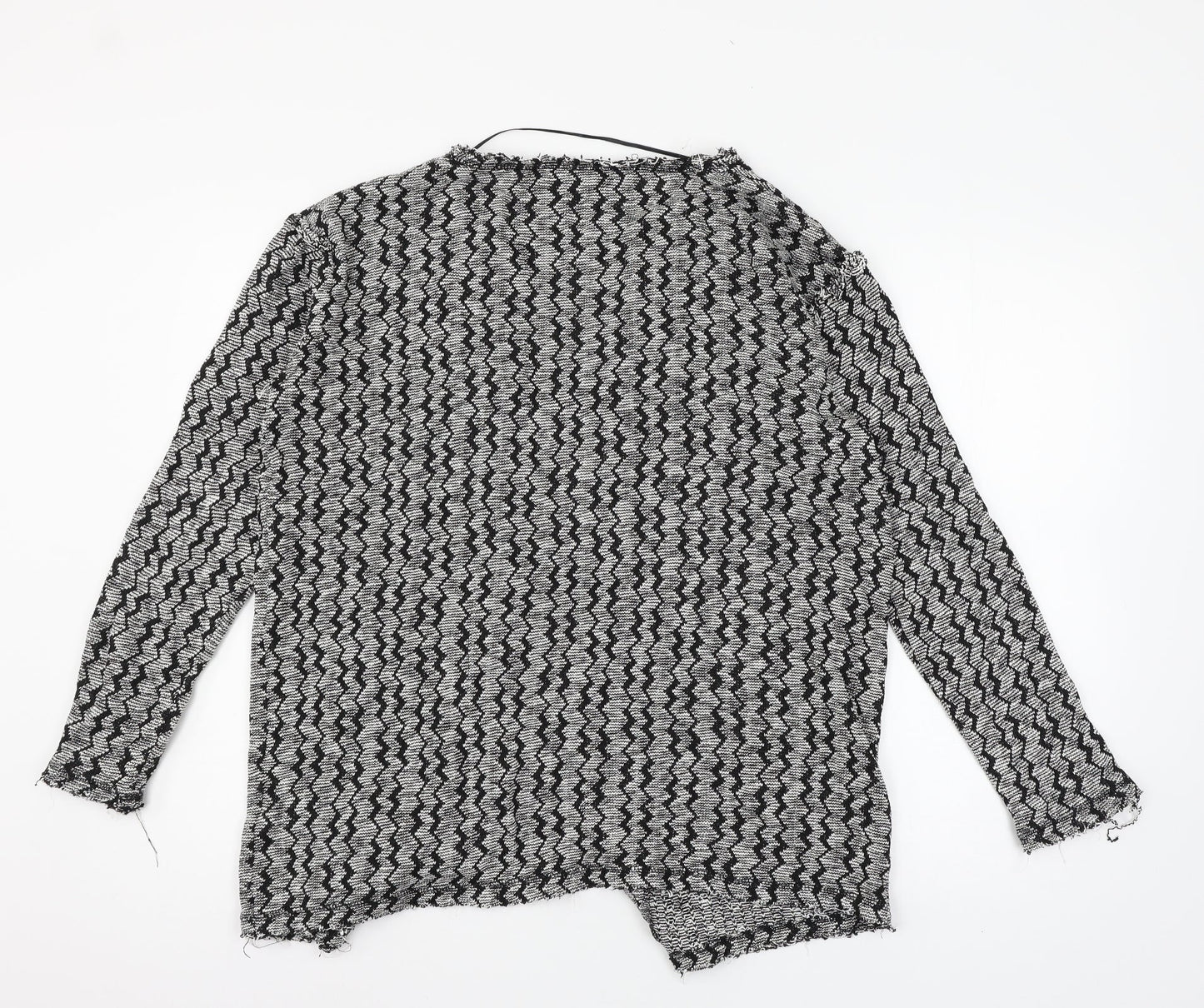 Topshop Womens Grey Striped Knit Cardigan Jumper Size 12