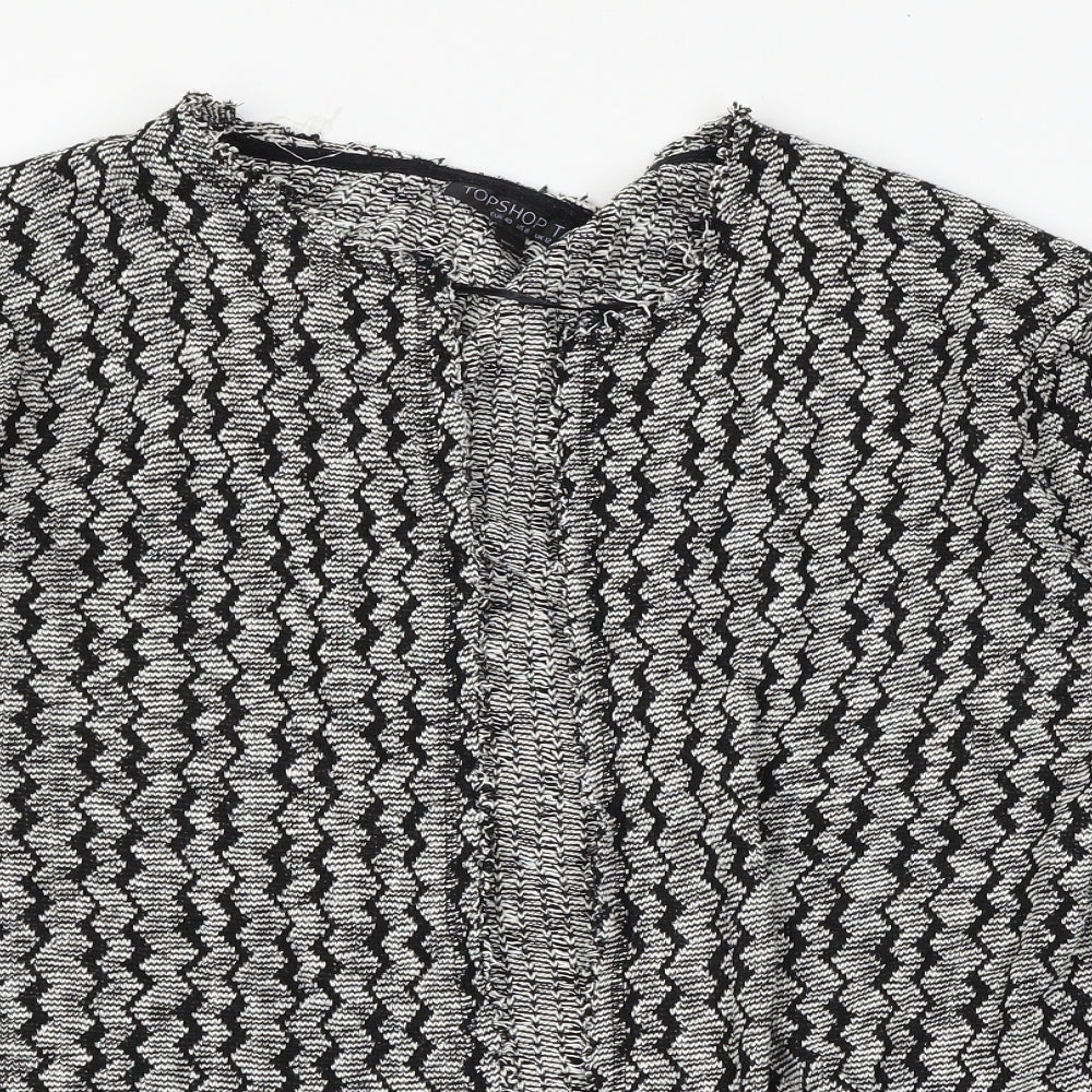 Topshop Womens Grey Striped Knit Cardigan Jumper Size 12