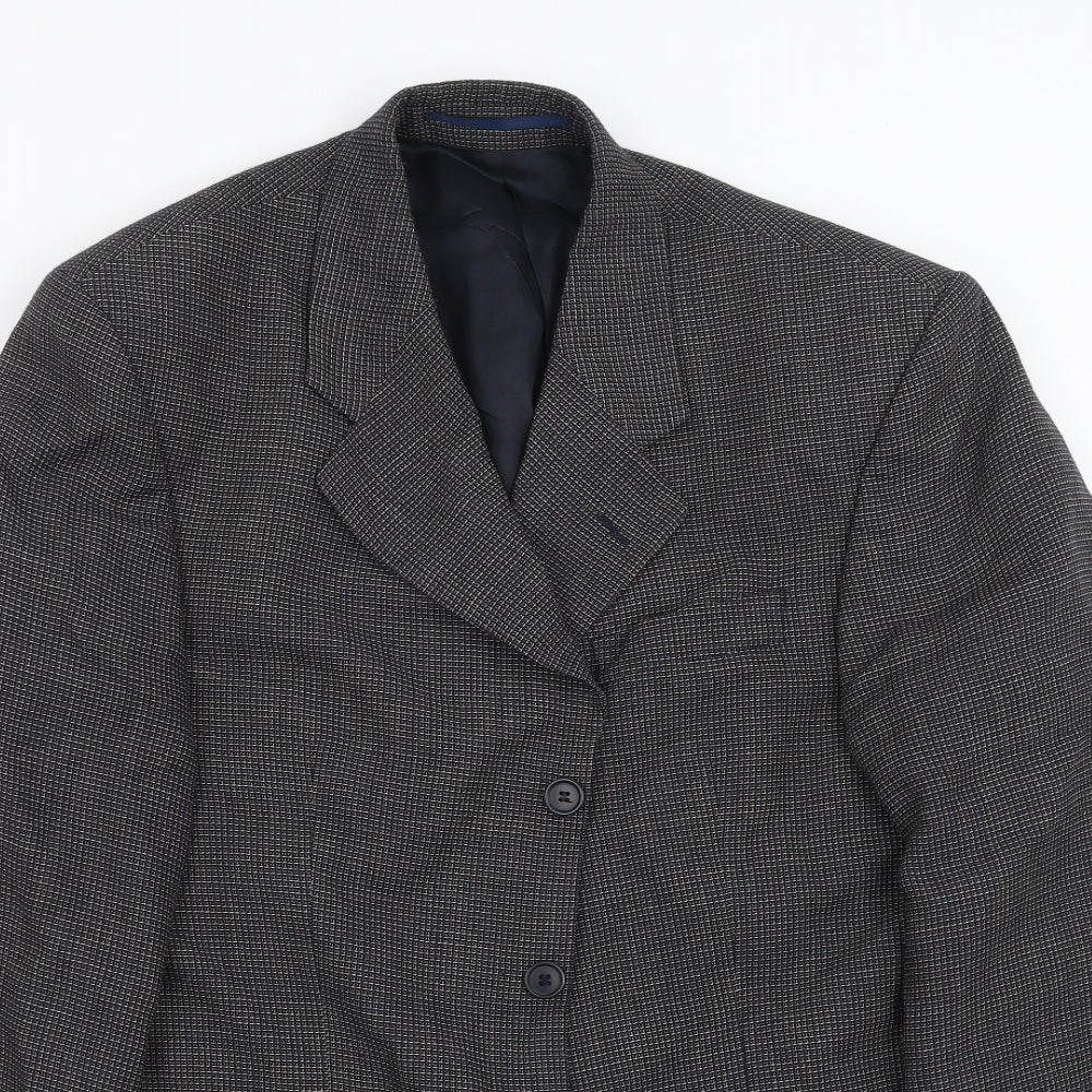 Tom English Mens Blue Geometric  Jacket Suit Jacket Size 38