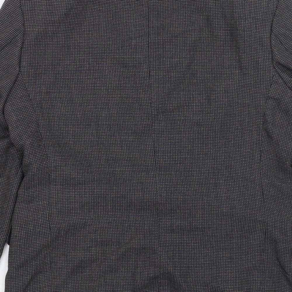 Tom English Mens Blue Geometric  Jacket Suit Jacket Size 38
