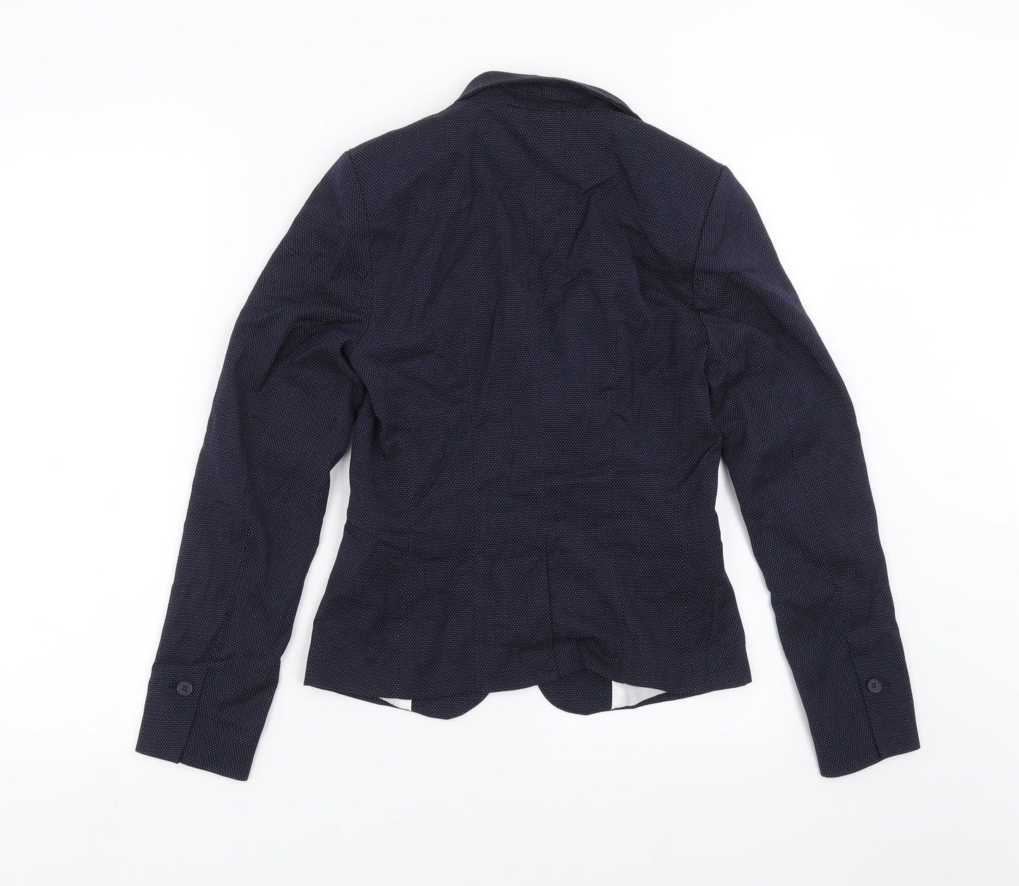 H&M Womens Blue   Jacket Suit Jacket Size 6  - dotted pattern