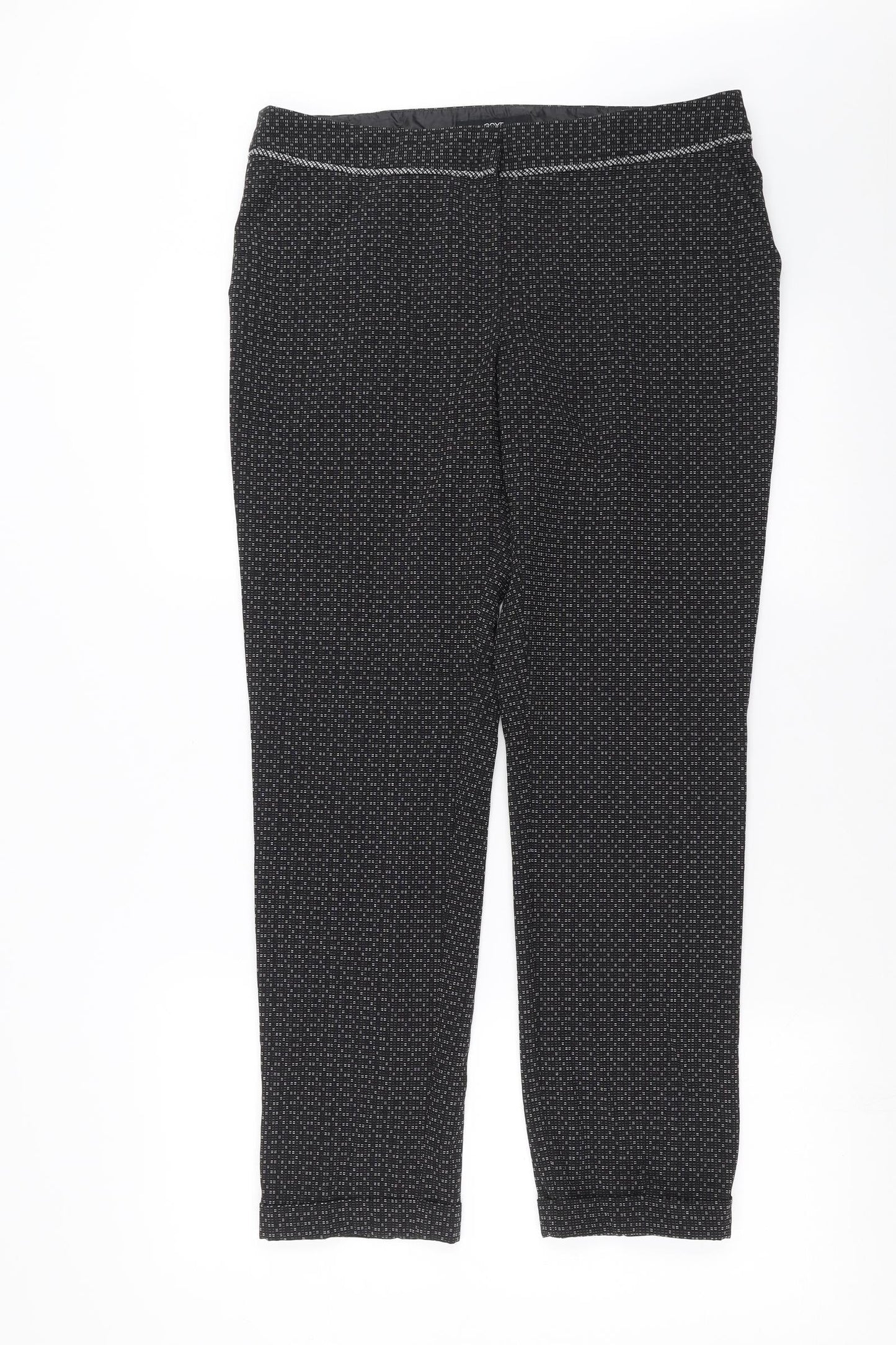 NEXT Womens Black Geometric  Trousers  Size 12 L28 in