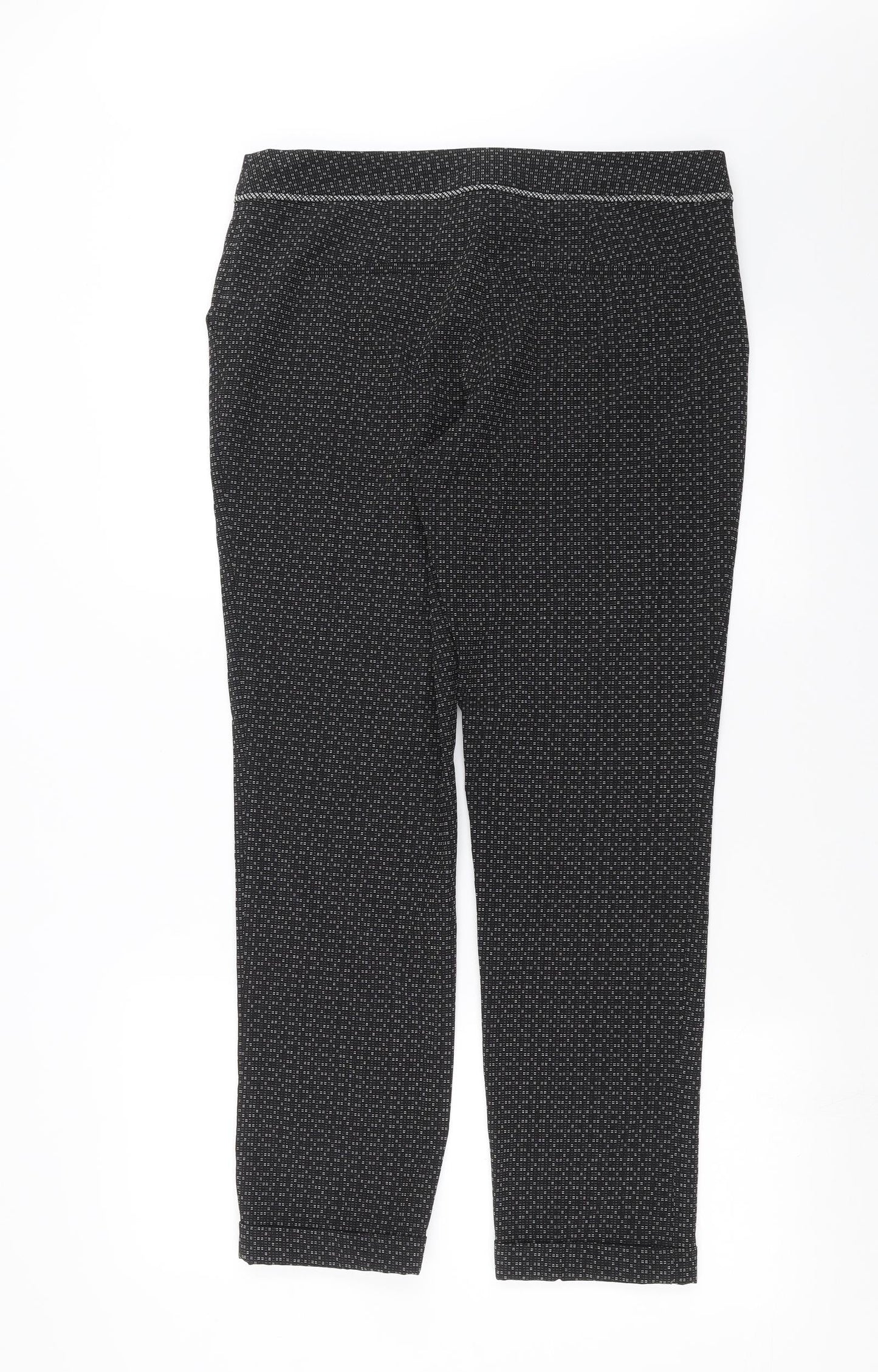 NEXT Womens Black Geometric  Trousers  Size 12 L28 in