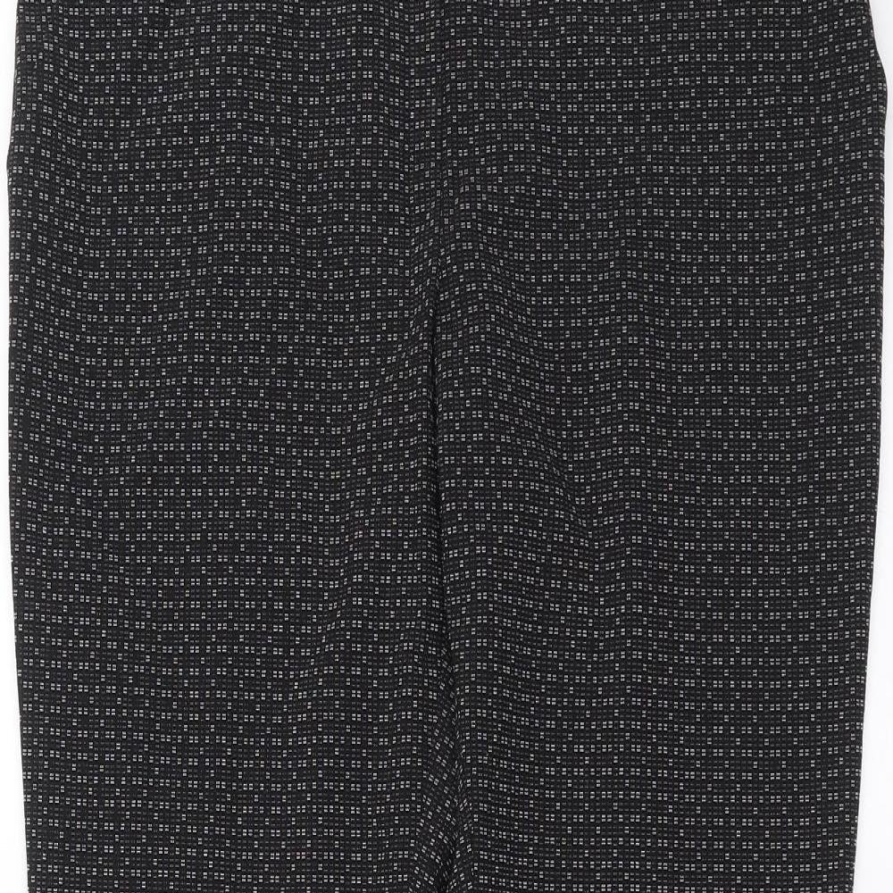NEXT Womens Black Geometric  Trousers  Size 12 L28 in