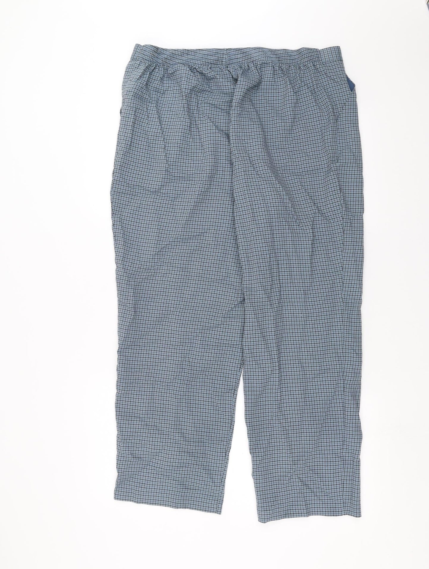 Preworn Womens Blue Houndstooth  Trousers  Size 36 in L27 in