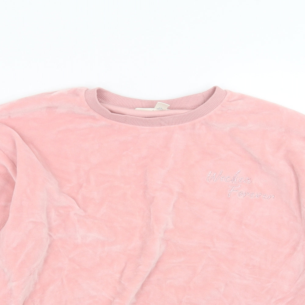 Marks and Spencer Girls Pink   Pullover Sweatshirt Size 12-13 Years  - weekend forever