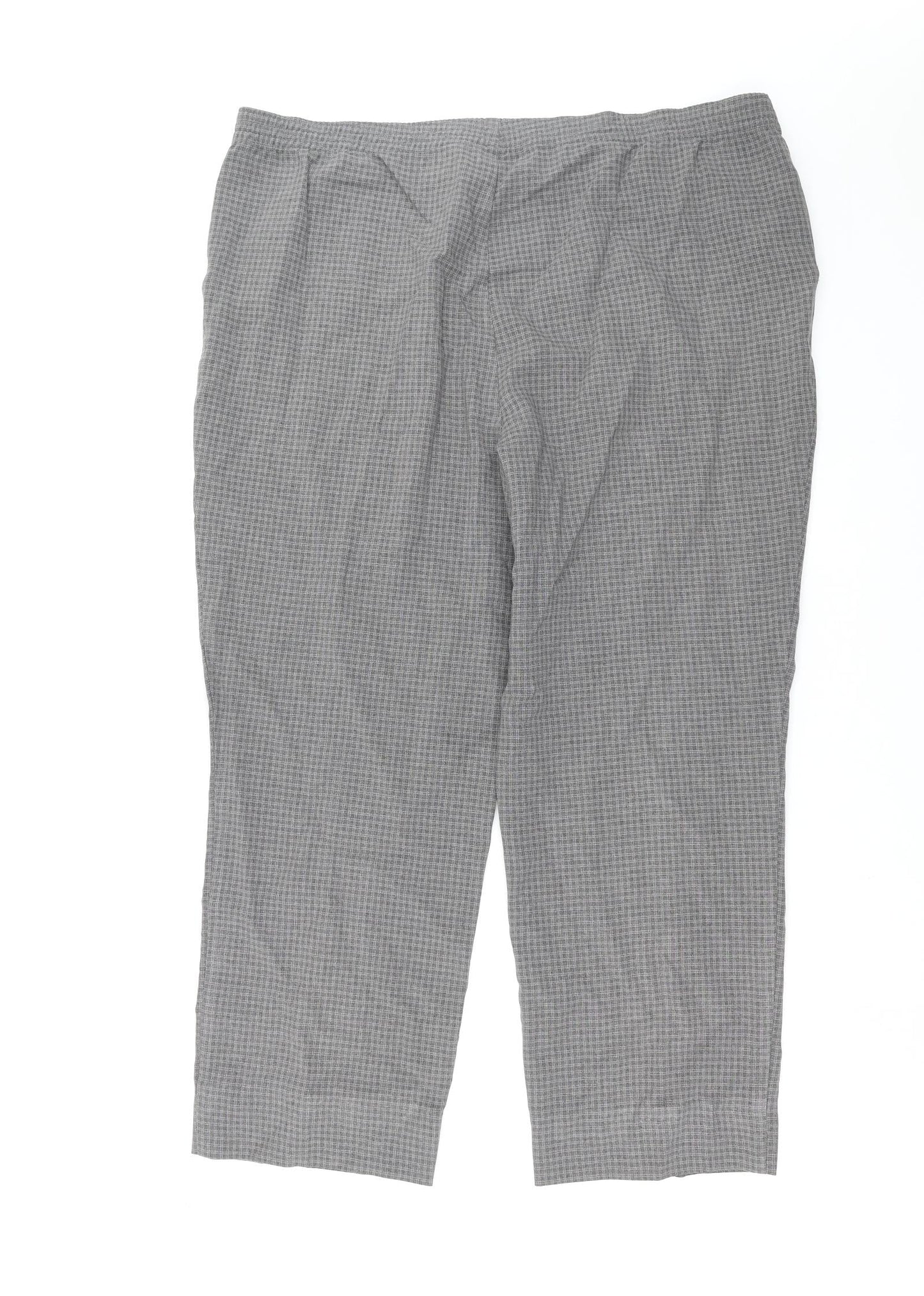 Marks and Spencer Womens Grey Check  Trousers  Size 18 L26 in