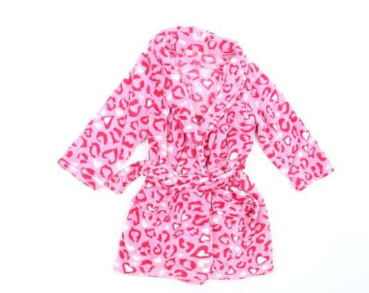 Boutique Girls Pink Geometric Fleece Top Robe Size 2-3 Years
