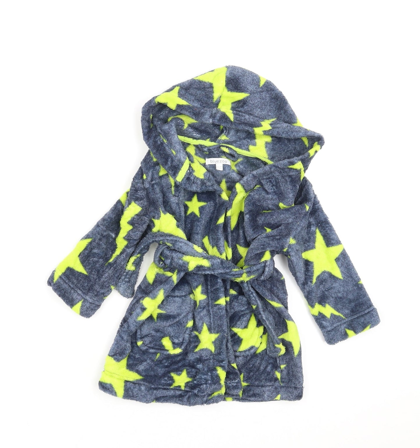 Blue Zoo Baby Blue Solid   Robe Size 12-18 Months  - Star Pattern