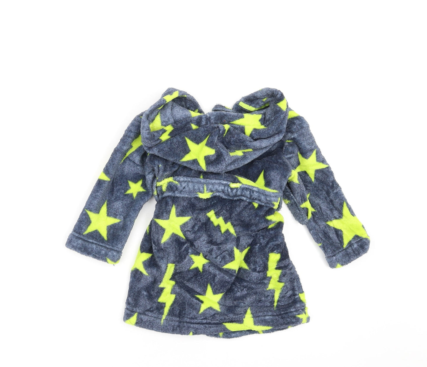 Blue Zoo Baby Blue Solid   Robe Size 12-18 Months  - Star Pattern