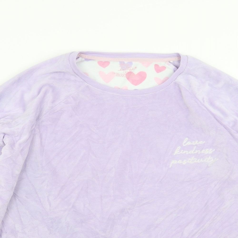 Primark Womens Purple Solid Fleece Top Pyjama Top Size S  - love kindness positivity