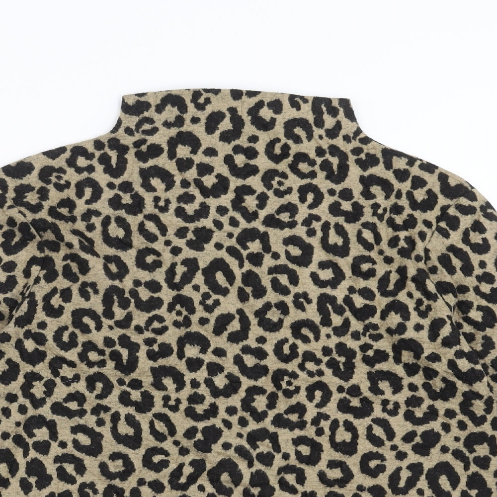 Marks and Spencer Womens Brown Animal Print  Pullover Jumper Size 8