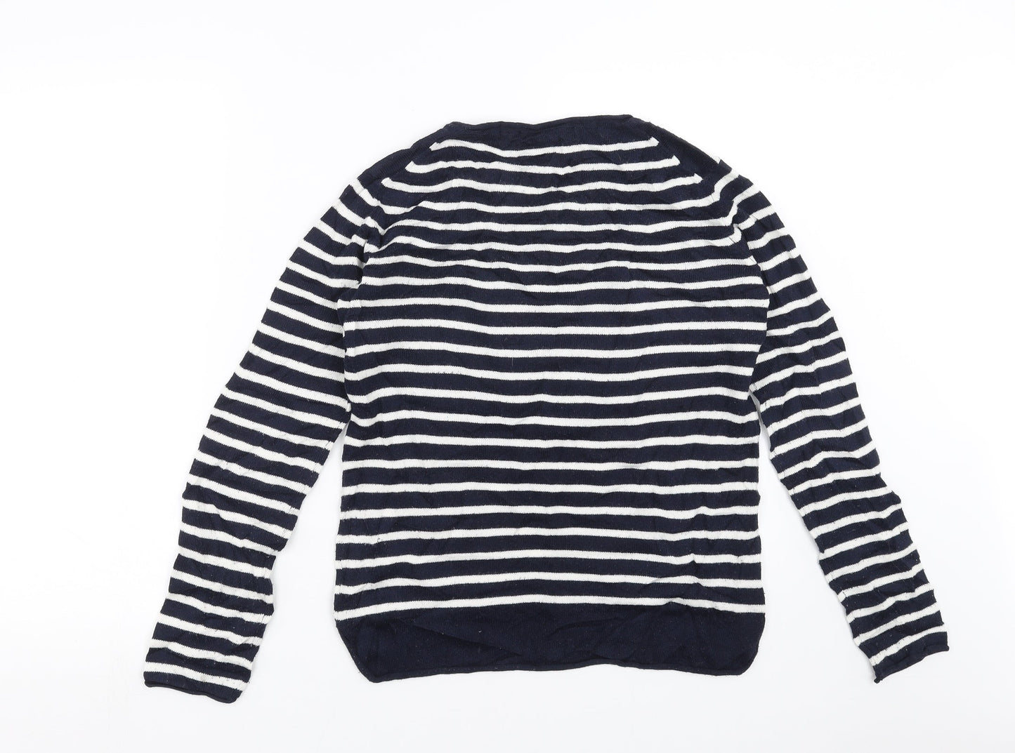 koton Womens Blue Striped Knit Pullover Jumper Size S
