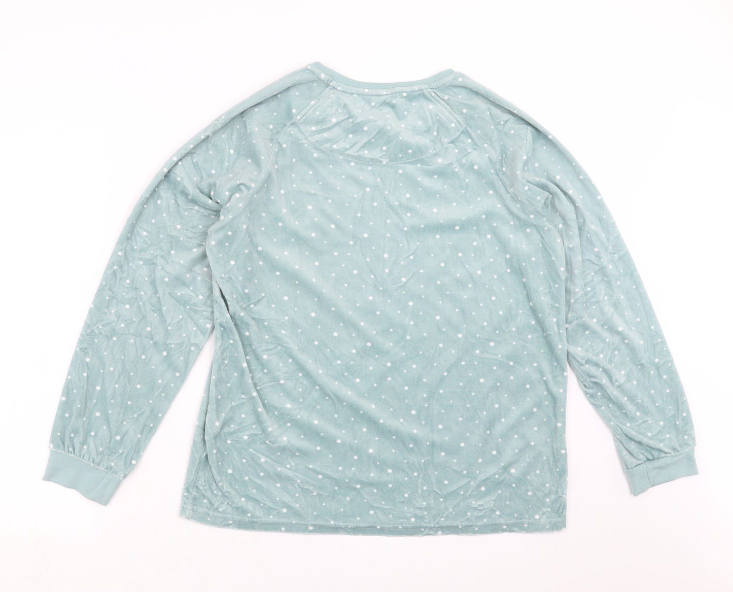 Primark Womens Green Polka Dot  Top Pyjama Top Size 10  - Do not disturb