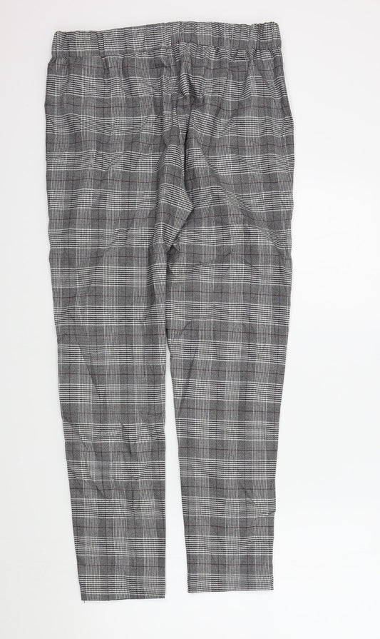 Mauvais Womens Black Check  Trousers  Size L L28 in