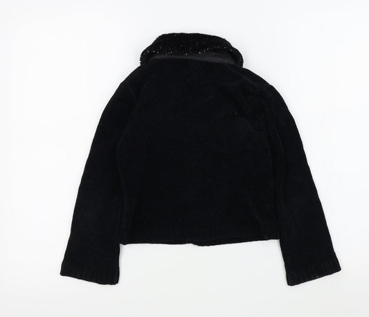 Adams Girls Black Colourblock  Cardigan Jumper Size 8 Years