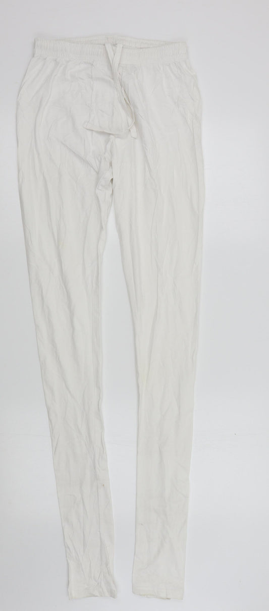 max Womens White Solid  Top Pyjama Pants Size S