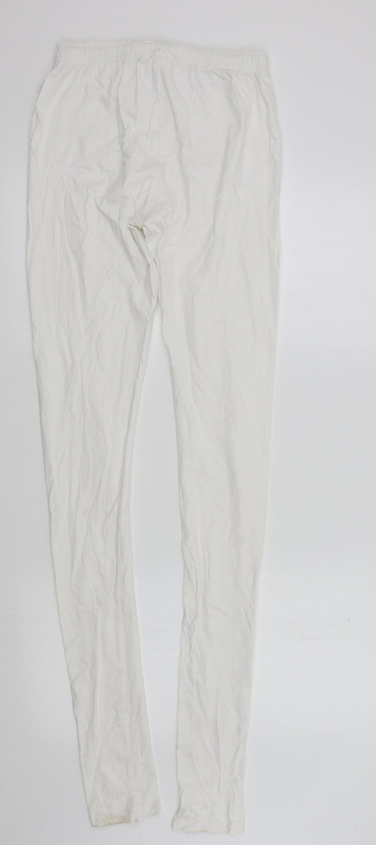 max Womens White Solid  Top Pyjama Pants Size S
