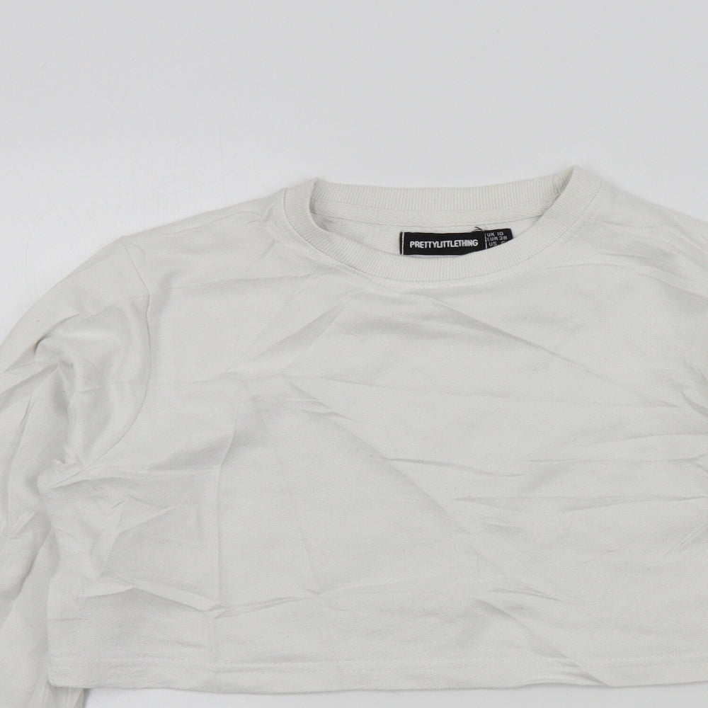 PRETTYLITTLETHING Womens White   Pullover Jumper Size 10
