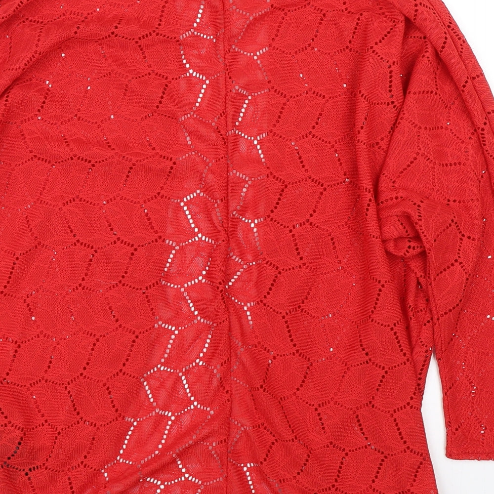 H&M Womens Red Floral  Cardigan Jumper Size XS