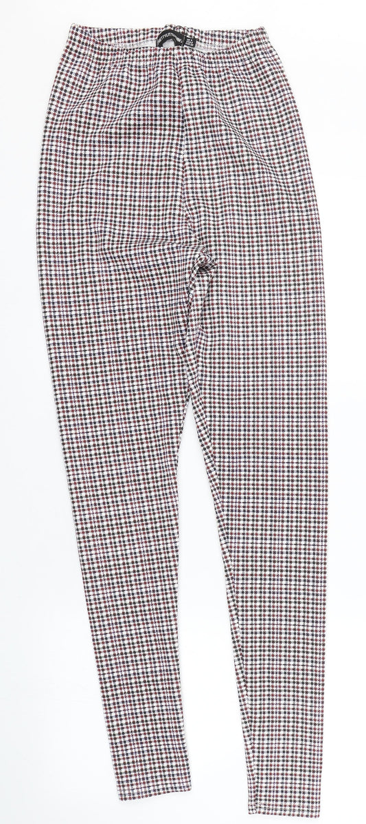 PRETTYLITTLETHING Womens Red Herringbone  Capri Leggings Size 4 L29 in