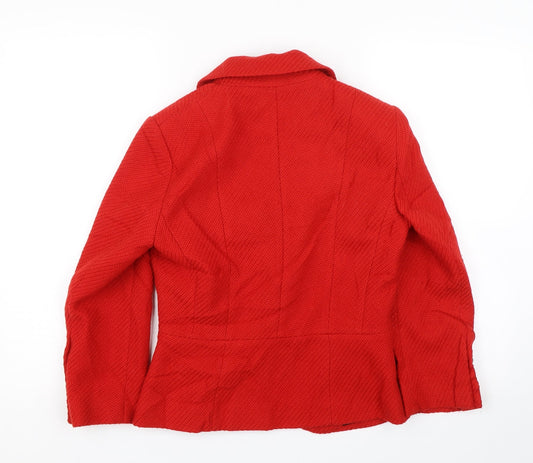 M&S Womens Red   Jacket Coat Size 8