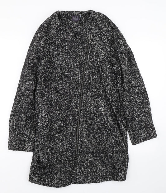 M&S Womens Black   Overcoat Coat Size 8