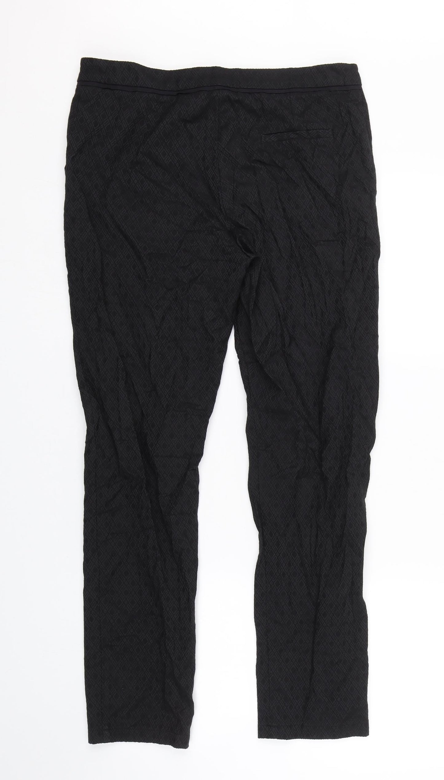 Jobis Womens Black Argyle/Diamond  Trousers  Size 12 L27 in