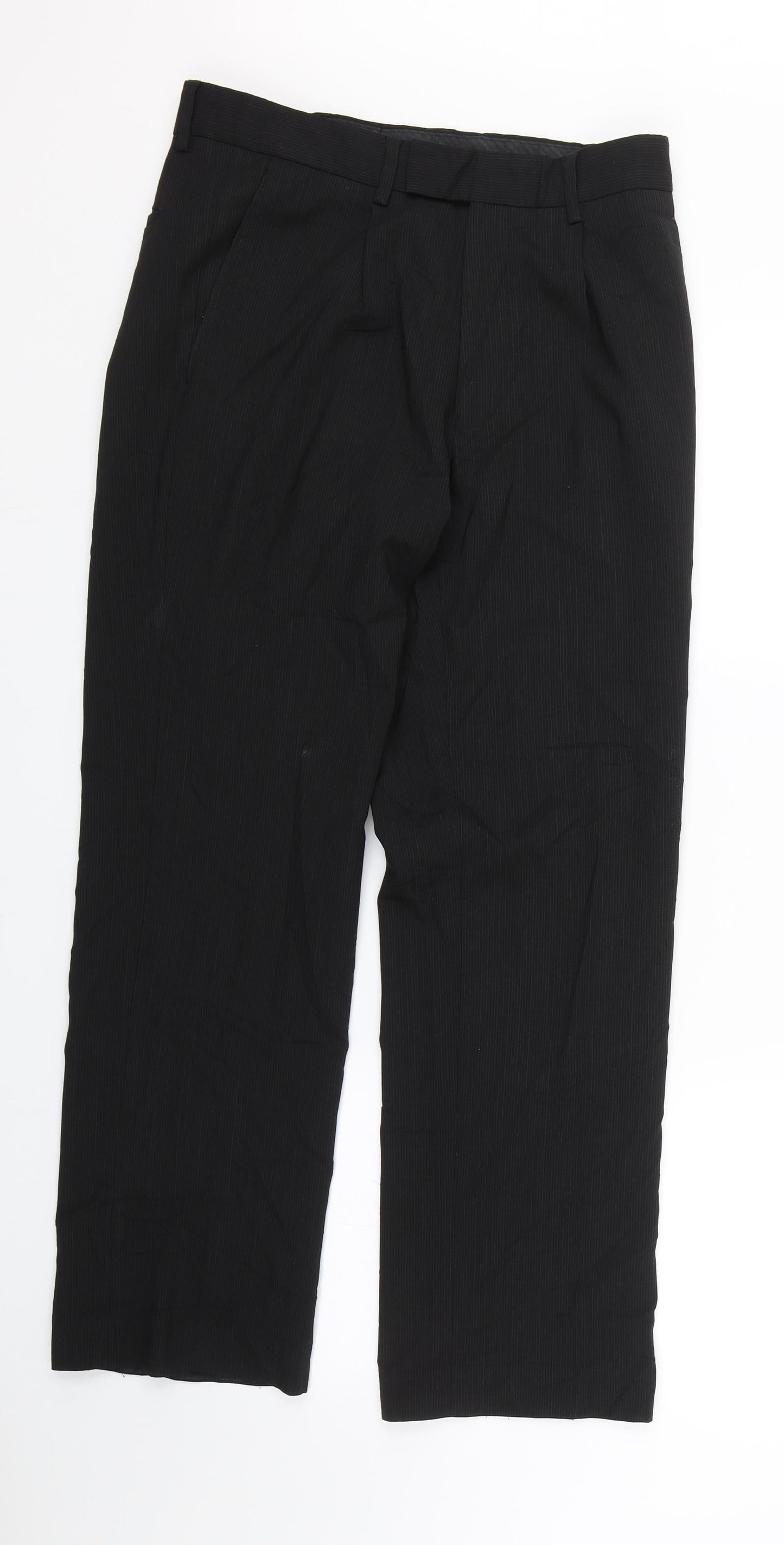 Preworn Womens Black Striped  Trousers  Size 8 L26.5 in