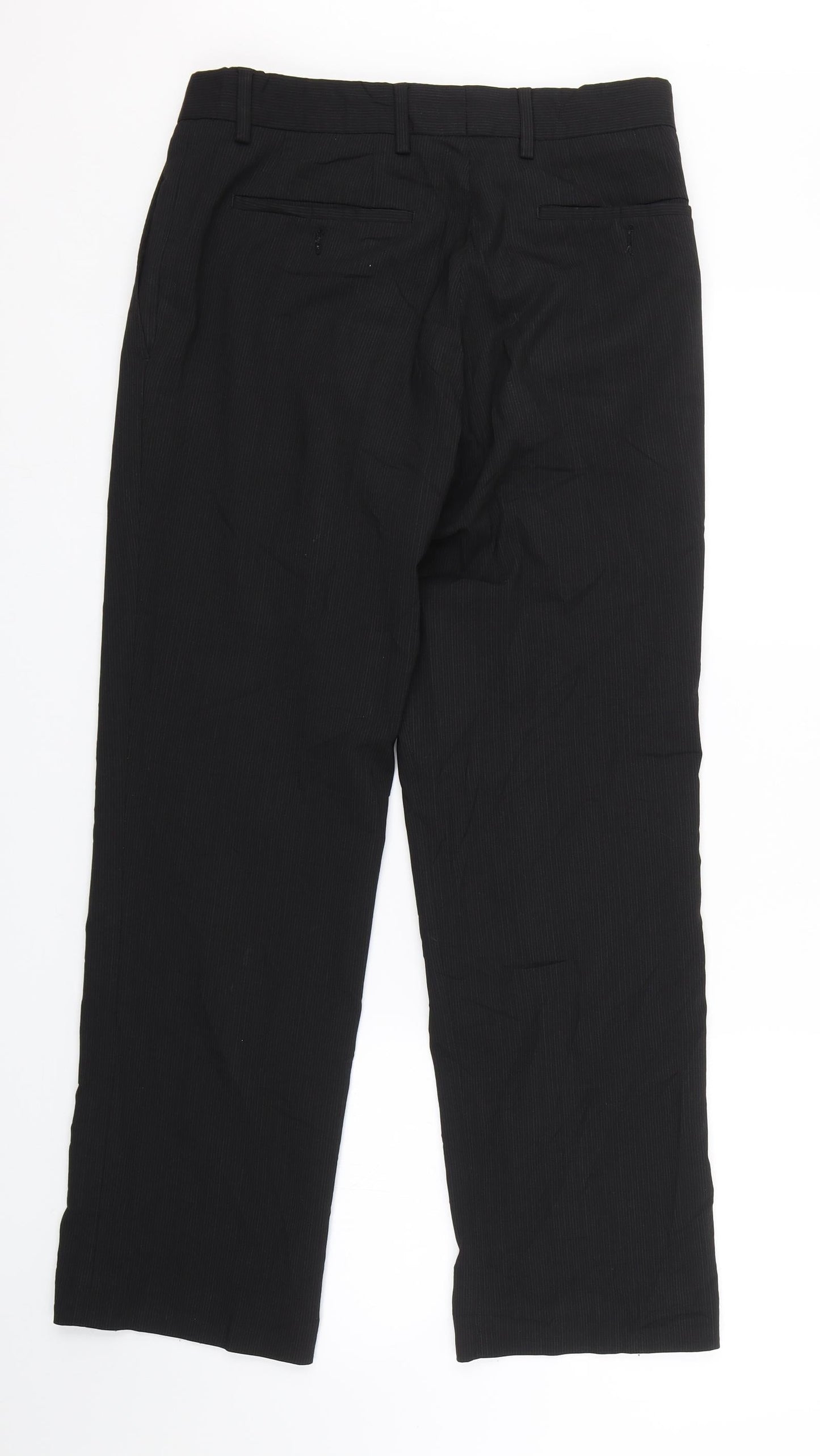 Preworn Womens Black Striped  Trousers  Size 8 L26.5 in