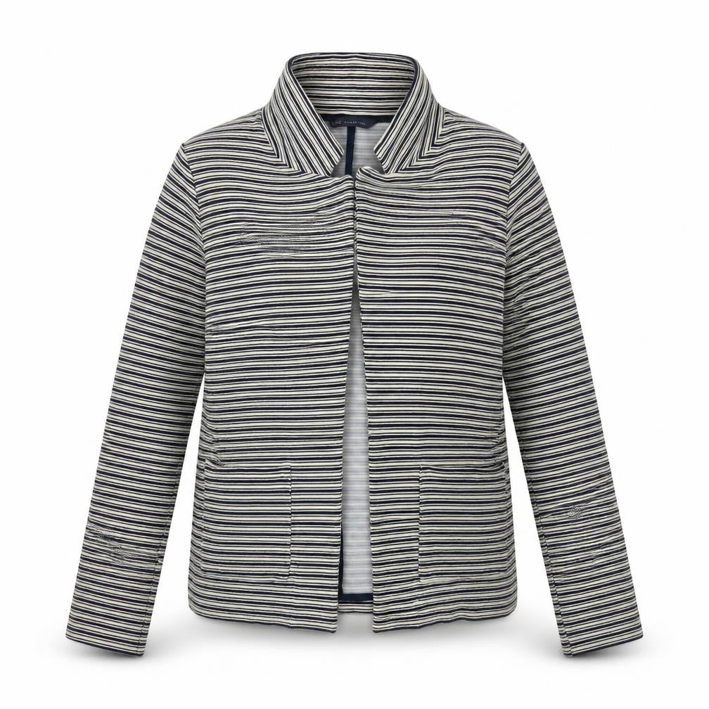 M&S Womens Blue Striped  Jacket Blazer Size 10