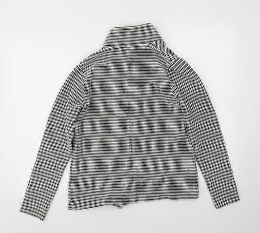 M&S Womens Blue Striped  Jacket Blazer Size 10