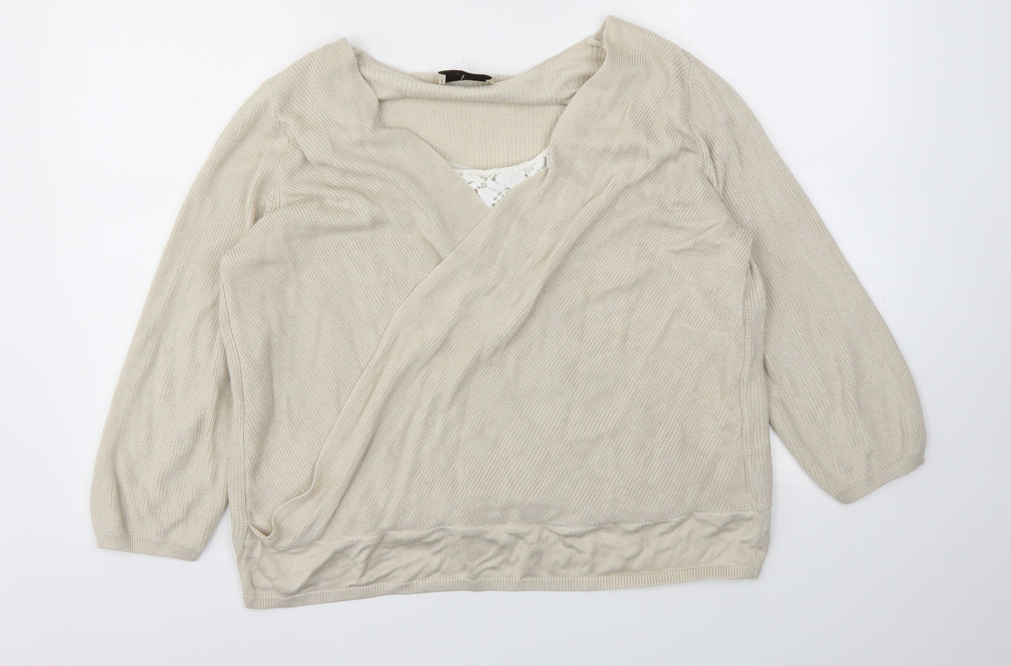 M&S Womens Beige   Pullover Jumper Size 18