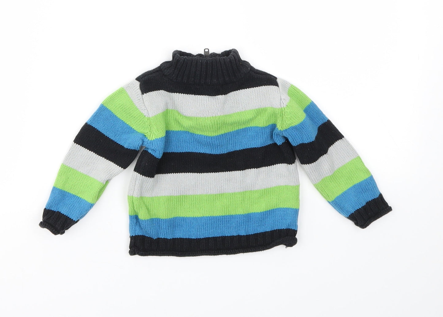 authentic boys Boys Blue Striped  Basic Coat Jacket Size 3-6 Months