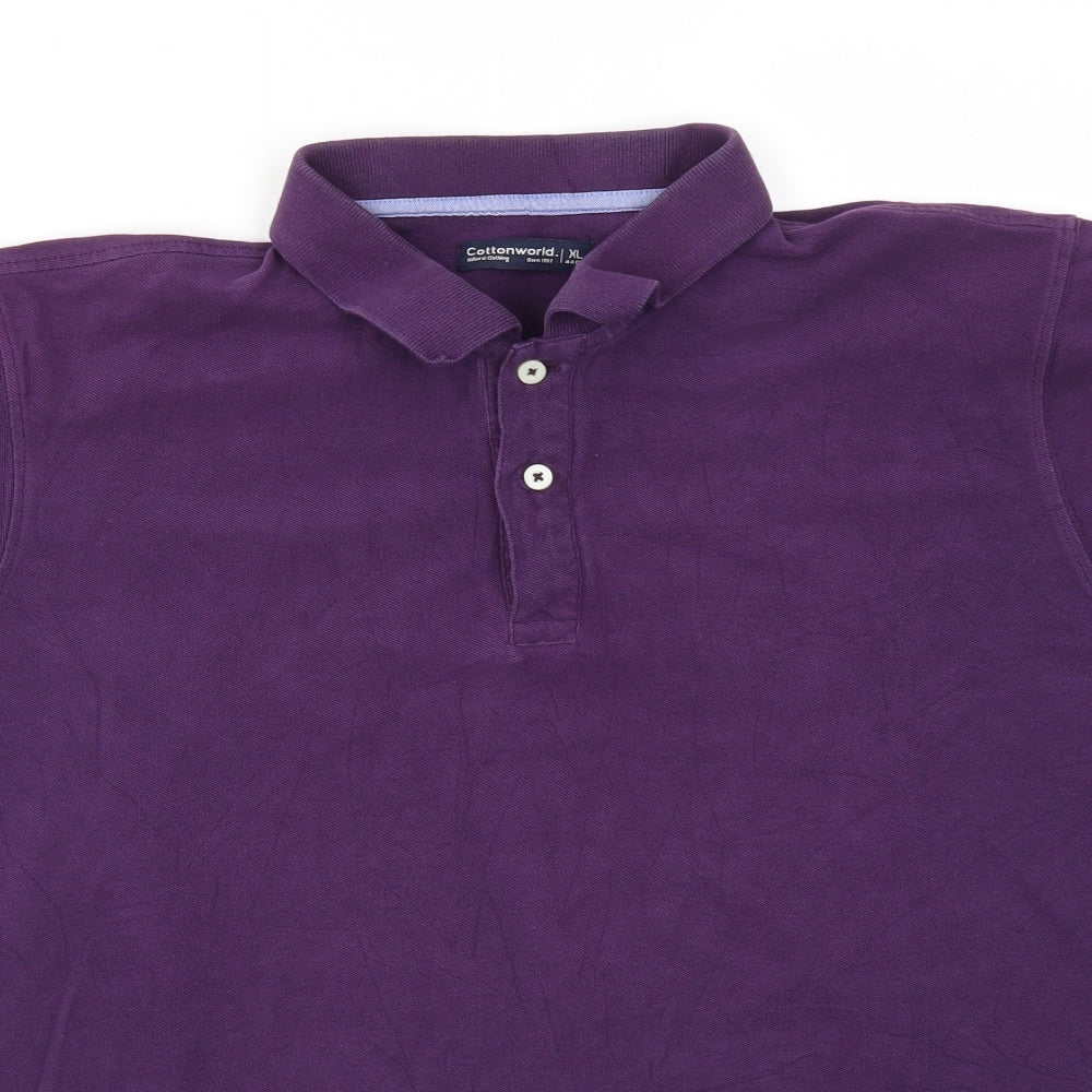 Cottonworld Womens Purple   Basic T-Shirt Size XL