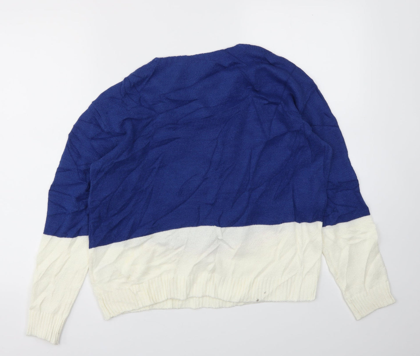 H&M Womens Blue Animal Print  Pullover Jumper Size M