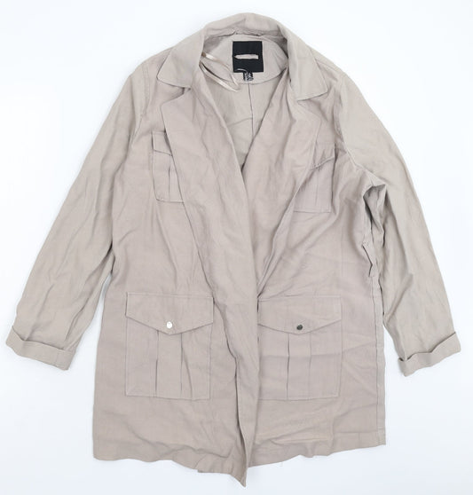 Preworn Womens Grey   Pea Coat Coat Size 14