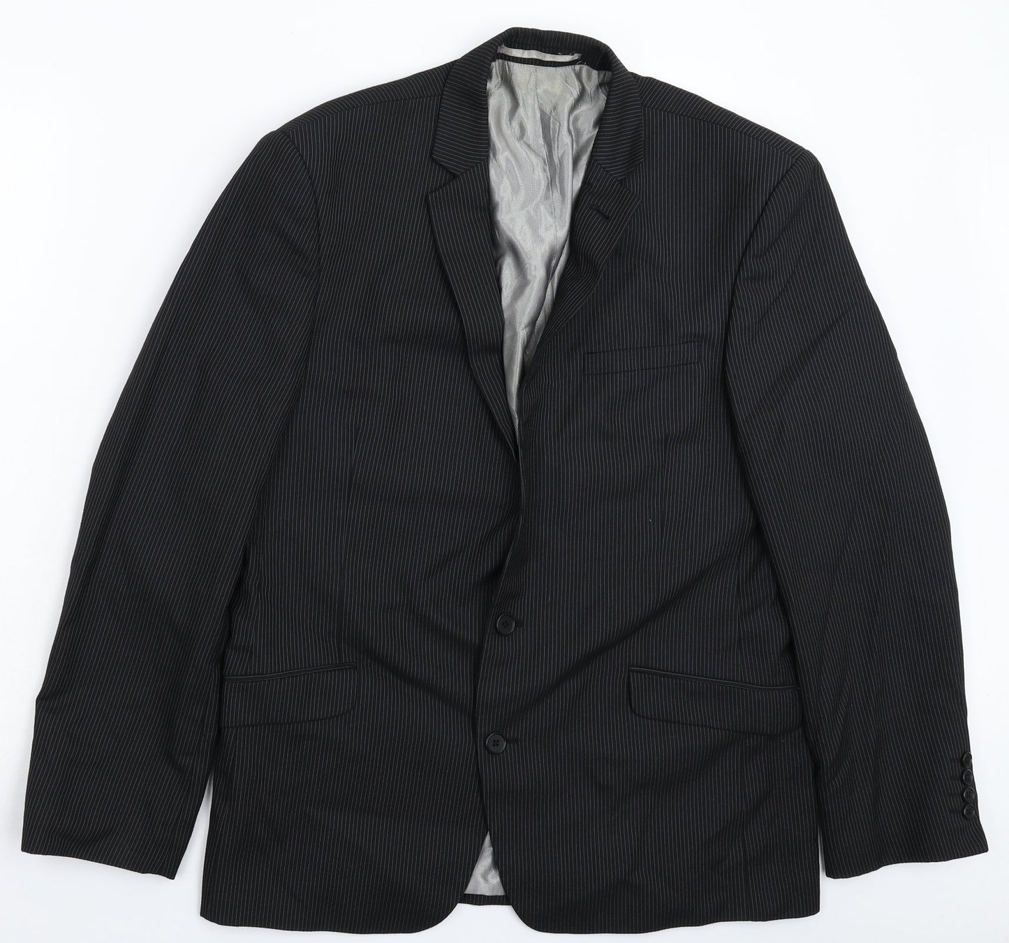 NEXT Mens Black Striped  Jacket Suit Jacket Size 42
