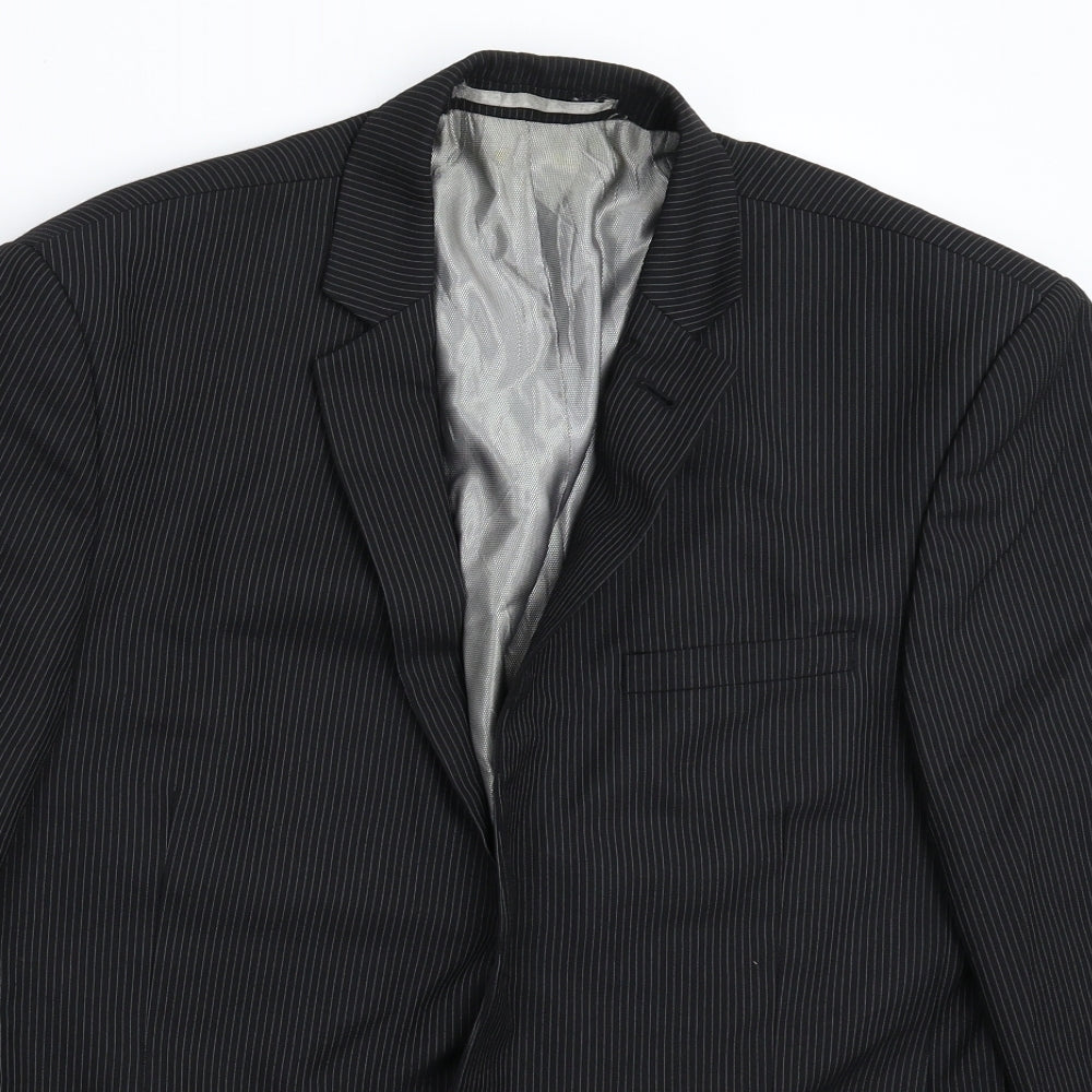 NEXT Mens Black Striped  Jacket Suit Jacket Size 42