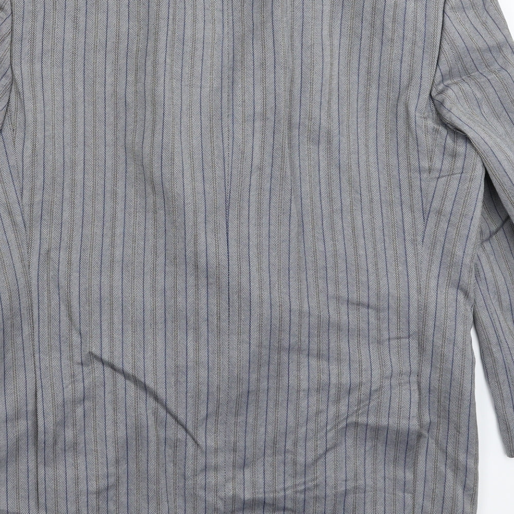 Desch Mens Grey Herringbone  Jacket Suit Jacket Size 42