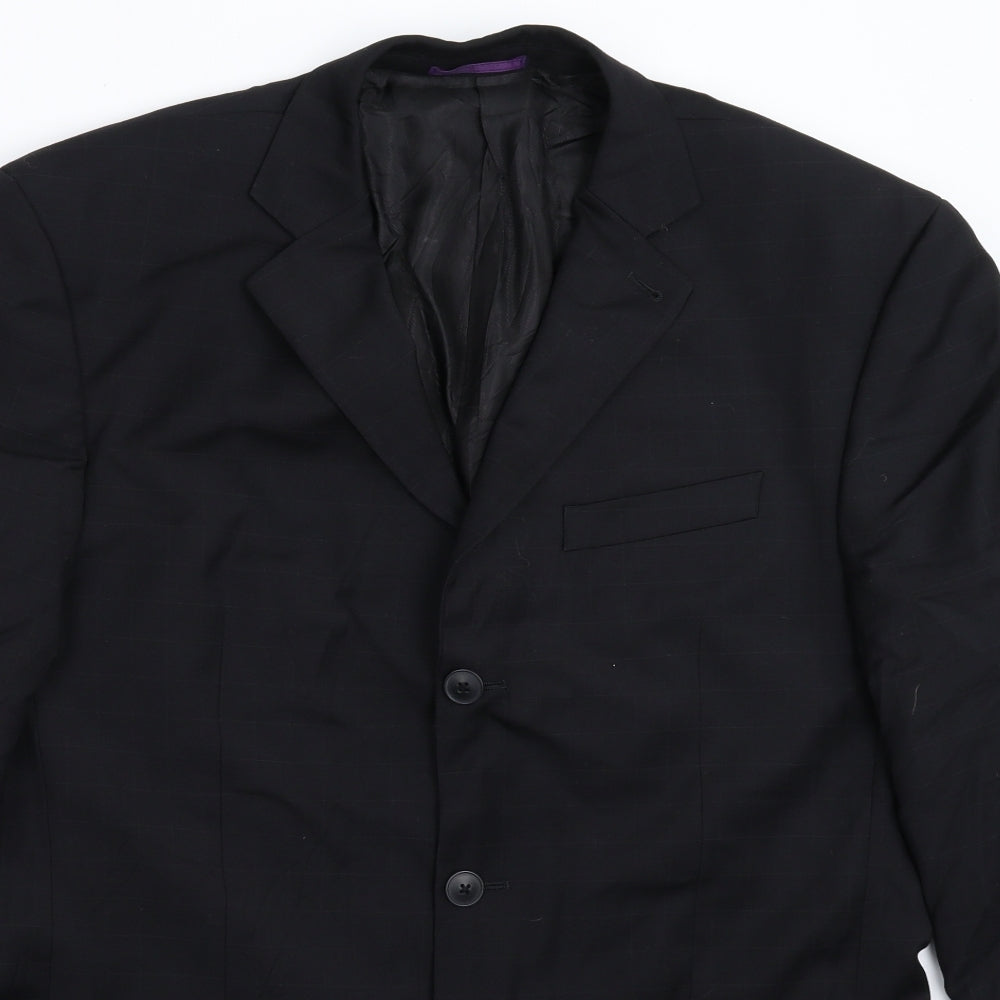 NEXT Mens Black Check  Jacket Suit Jacket Size 40