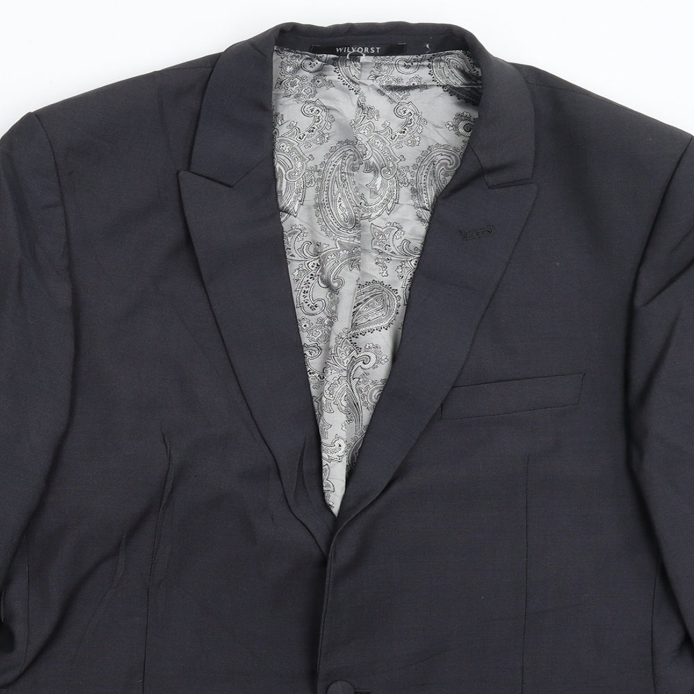 WILVORST Mens Grey   Jacket Suit Jacket Size 40