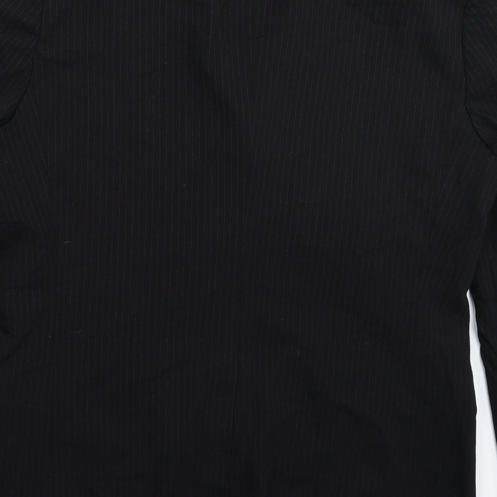 River Island Mens Black Striped  Jacket Suit Jacket Size 40