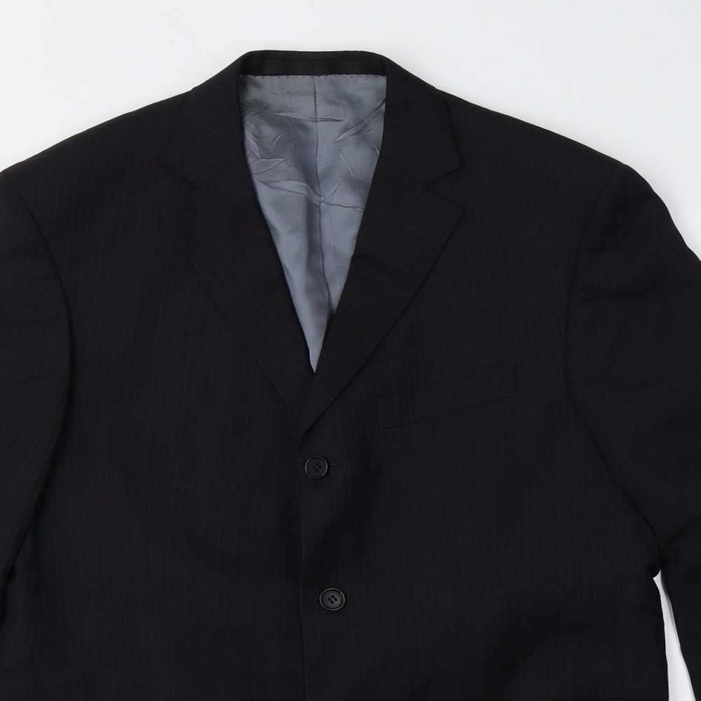 Marks and Spencer Mens Blue Striped  Jacket Blazer Size 40