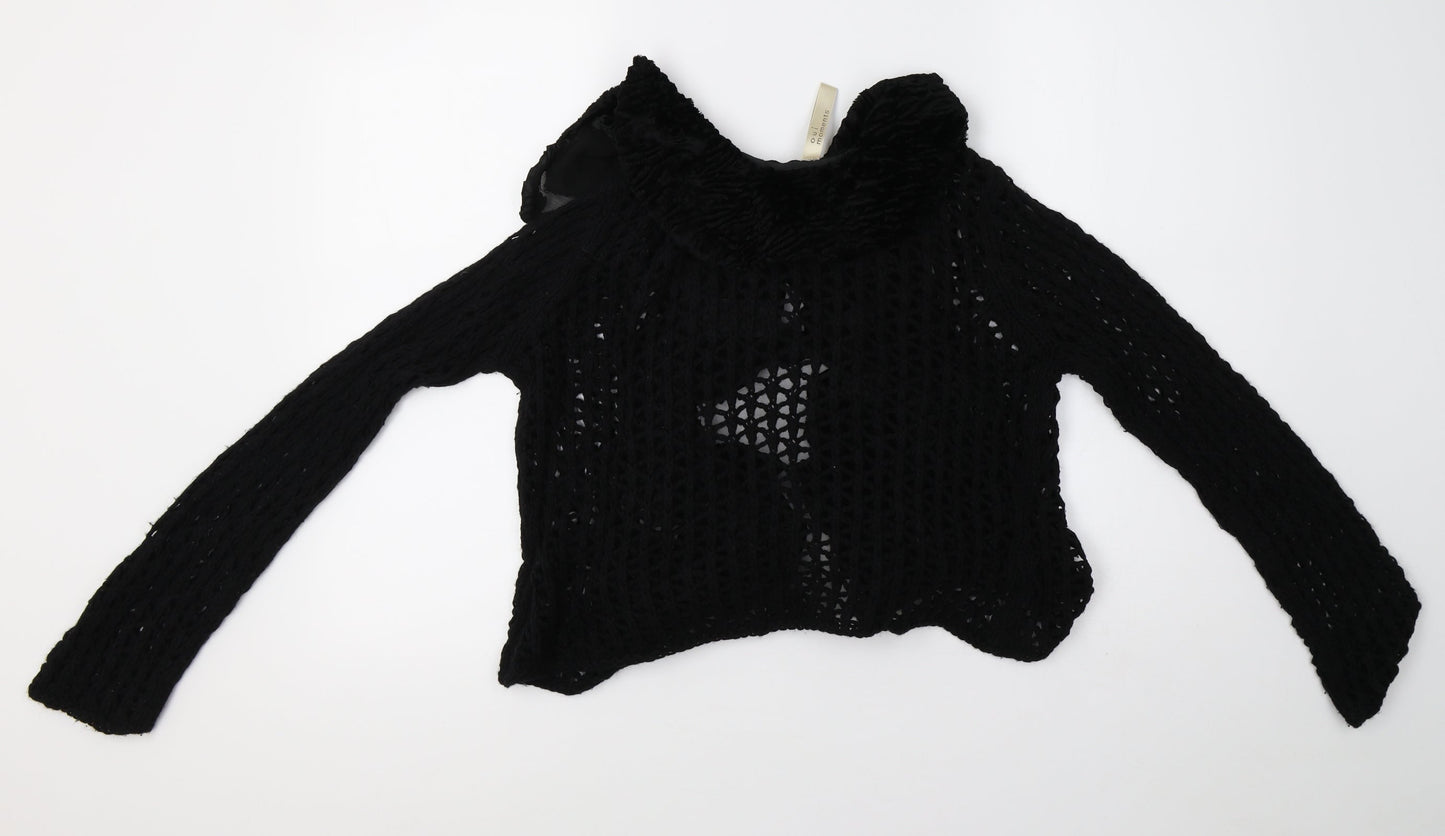 oui moments Womens Black  Knit Cardigan Jumper Size 12