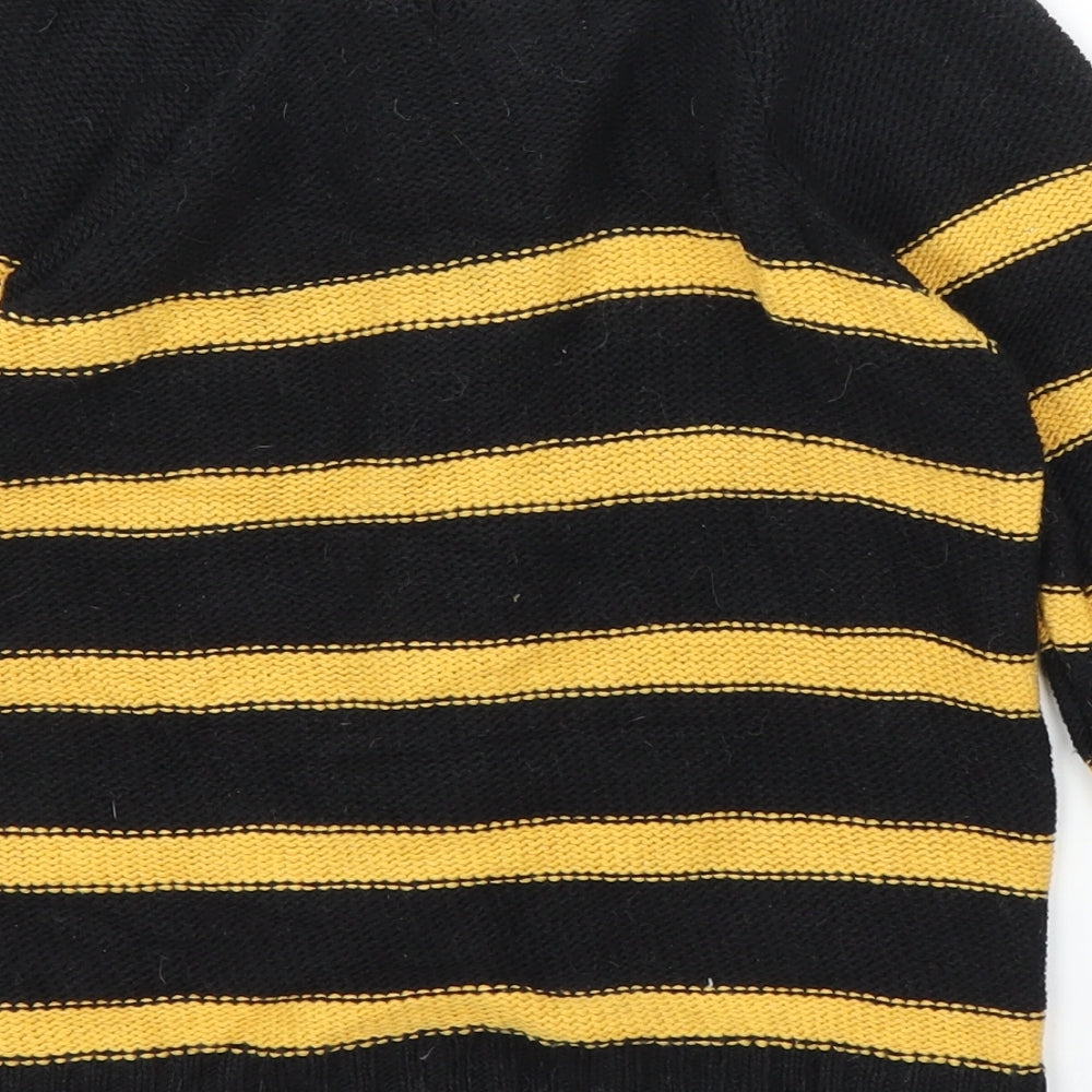 Oysis Girls Black Striped  Cardigan Jumper Size 12 Years