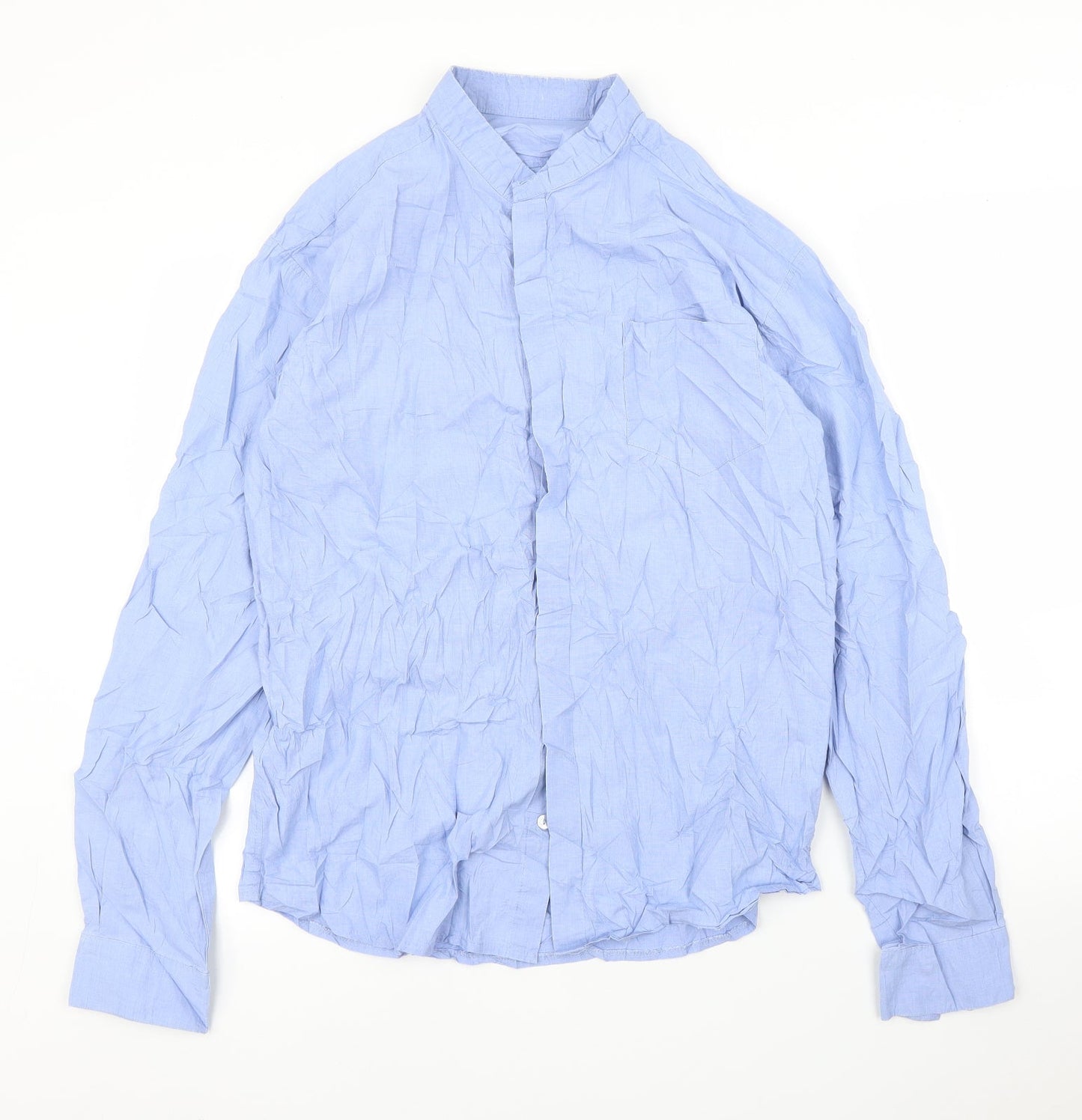 Cross Designs Mens Blue    Button-Up Size M