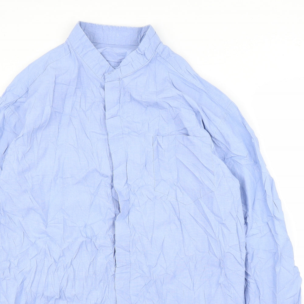 Cross Designs Mens Blue    Button-Up Size M