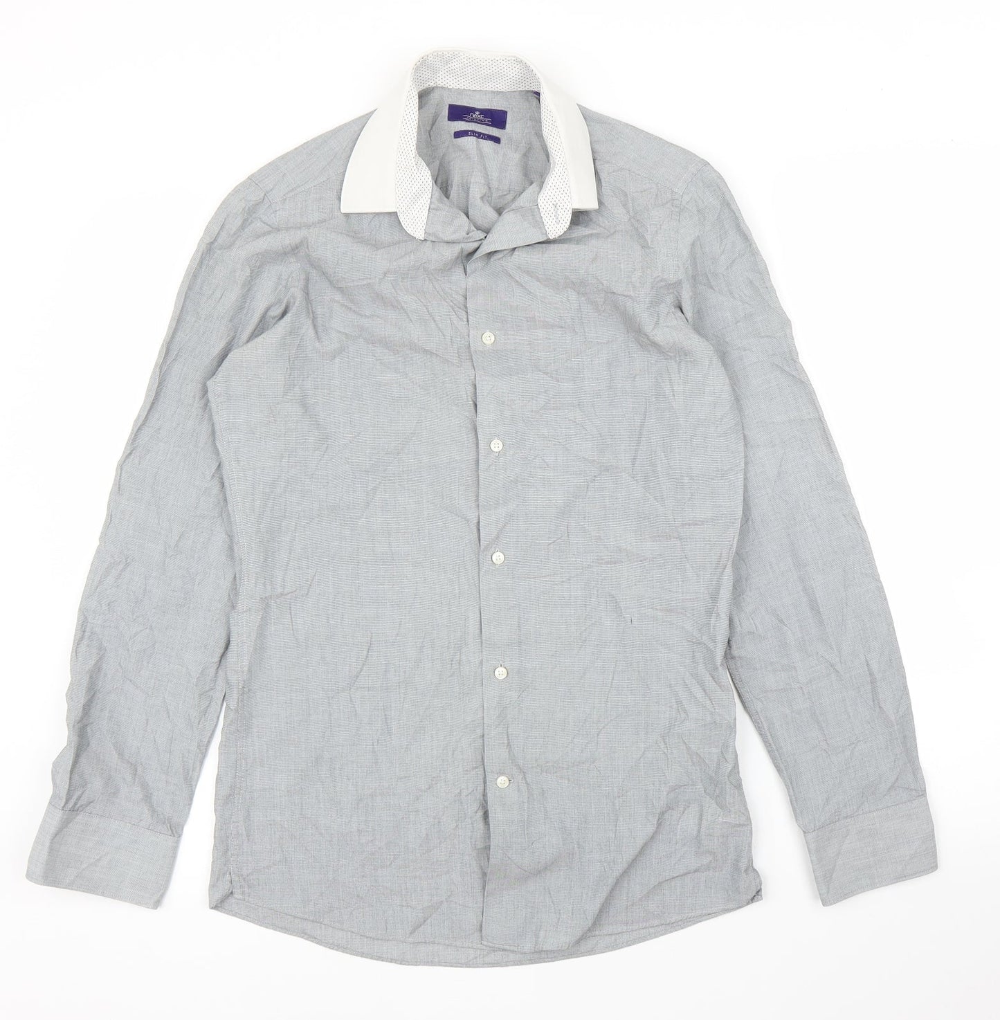 NEXT Mens Grey    Button-Up Size 14.5