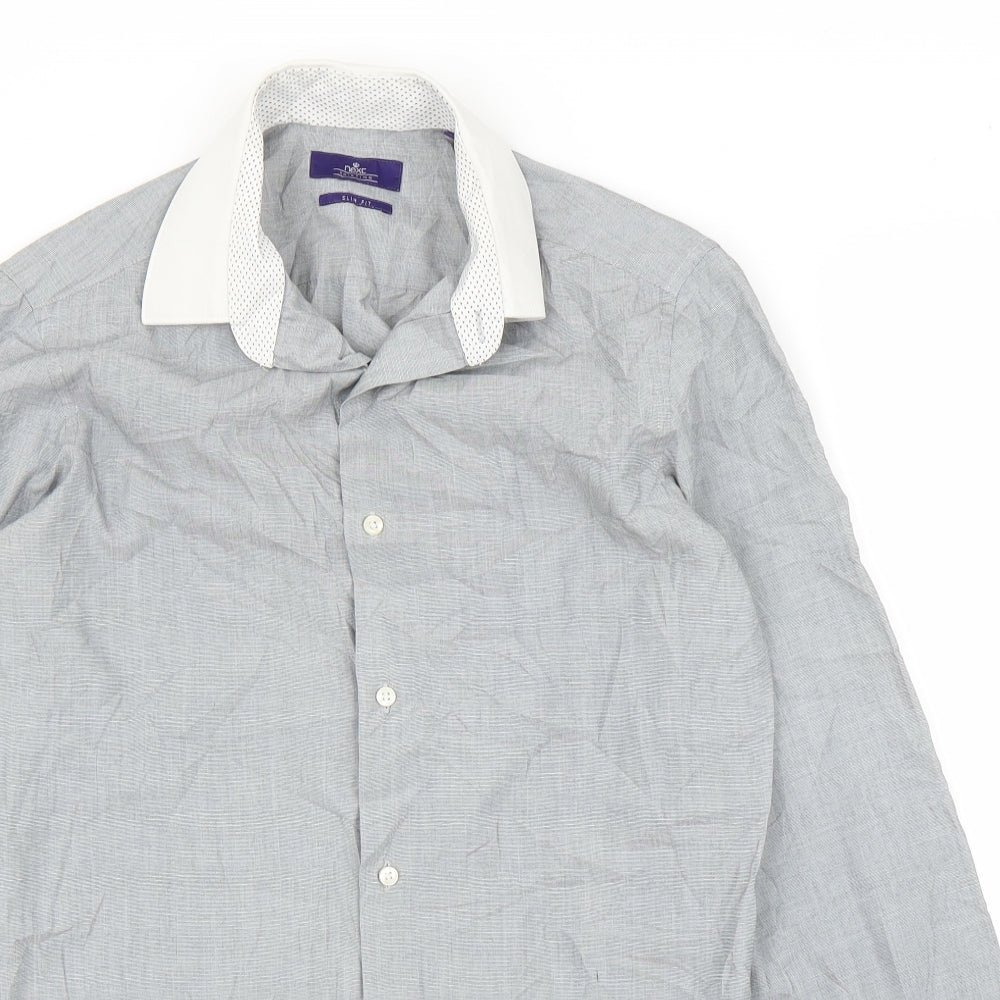 NEXT Mens Grey    Button-Up Size 14.5